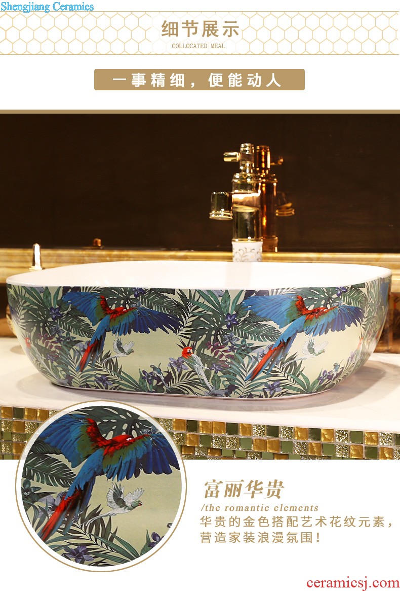 Hand on the blue and white porcelain basin of Chinese style gold cellnique jingdezhen ceramic washbasin small family Chinese wind lavabo