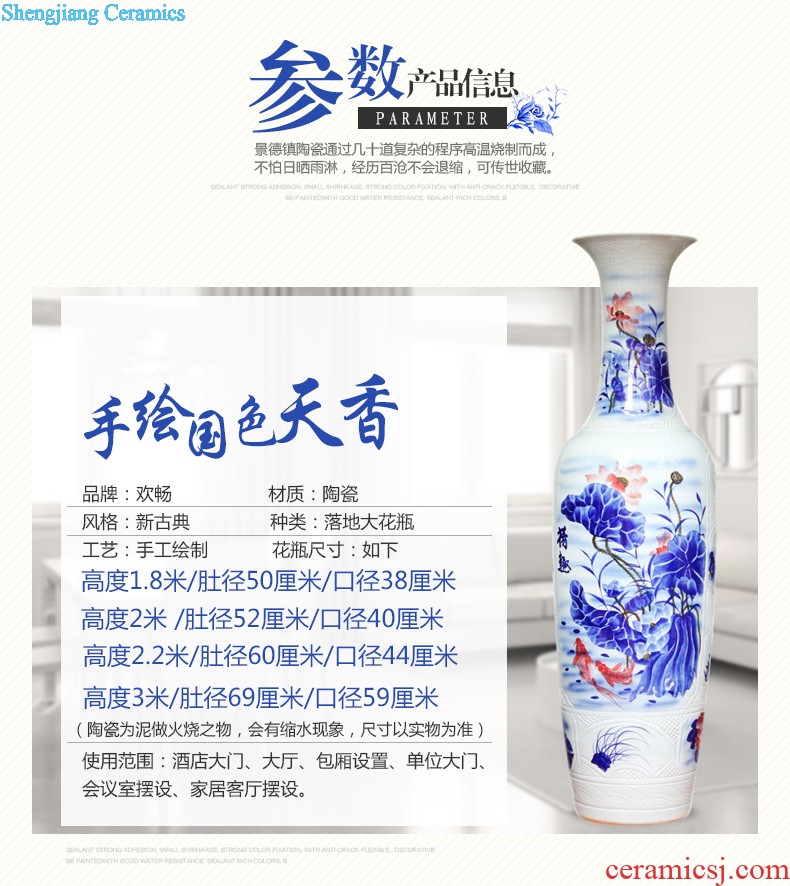 Jingdezhen ceramics hand-painted creative Chinese big vase home sitting room adornment is placed large landing crafts