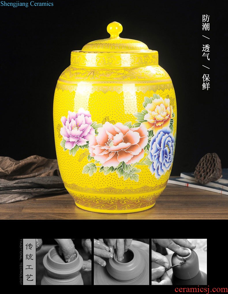 Jingdezhen ceramics vase hand-painted sabingga sukdun dergici jimbi plum bottle of flower arranging new Chinese contemporary sitting room decoration