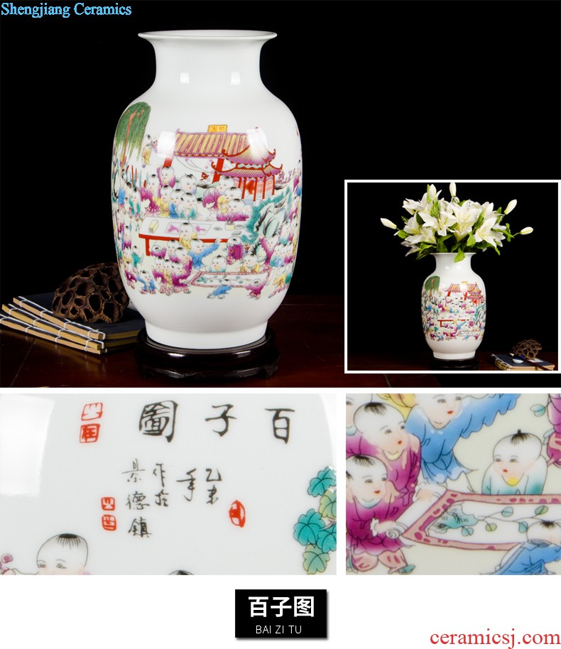 Jingdezhen ceramics lad peach thin foetus vases, flower arranging furnishing articles furnishing articles home sitting room adornment rich ancient frame