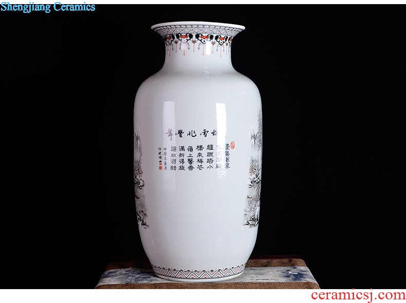 Jingdezhen ceramics hand carved vase li bai will be Chinese style porch decoration crafts are sitting room into the wine