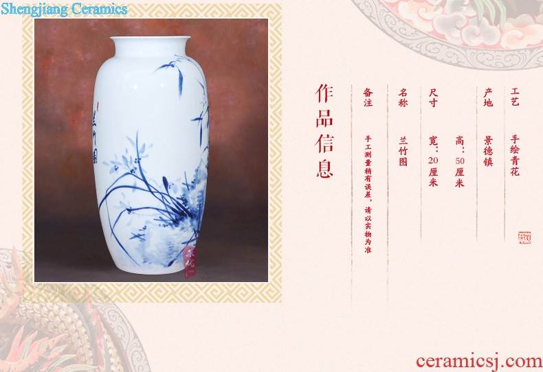 Jingdezhen ceramic hand-painted vases furnishing articles sitting room flower arrangement New Chinese style household act the role ofing is tasted porch TV ark decoration