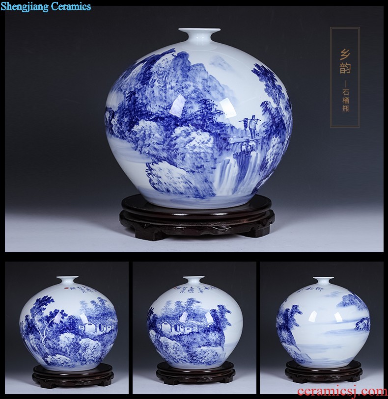 Jingdezhen ceramics Shadow blue variable color glaze vase flowers Fashion contracted home sitting room adornment is placed