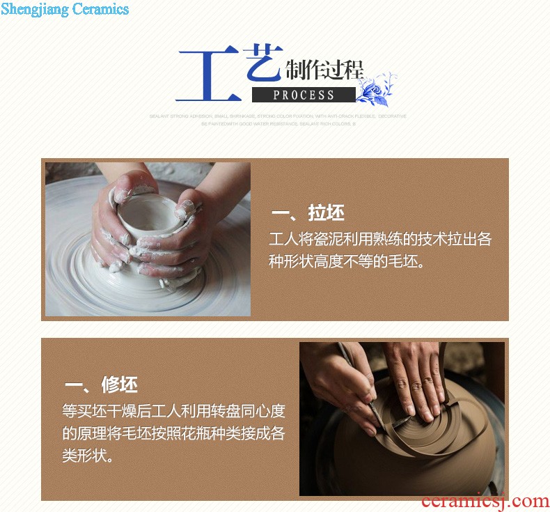 Sf24 jingdezhen ceramics of large vase sitting room adornment is placed all hand painting lotus opening gifts