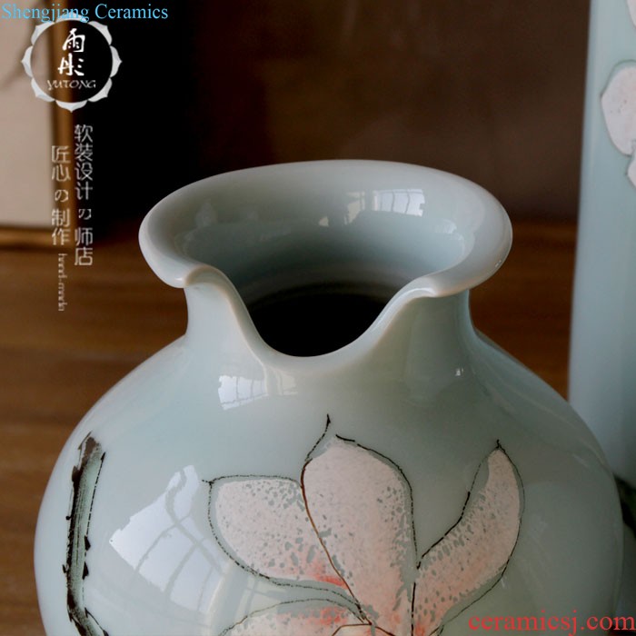 Rain tong home | jingdezhen ceramics Green landscape creative caddy household decoration porcelain