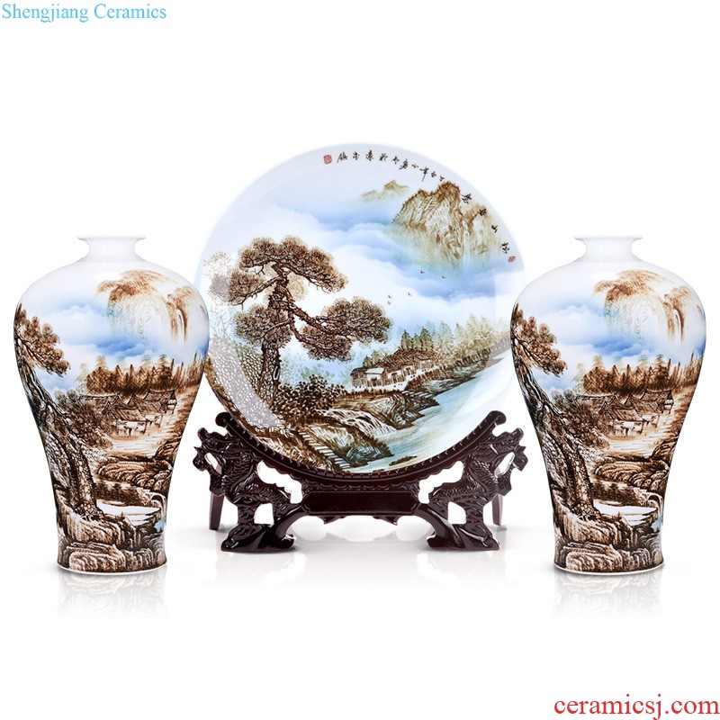 Jingdezhen ceramics imitation qing qianlong blue tie up branch lotus tea storage tank is Chinese style living room home decoration furnishing articles