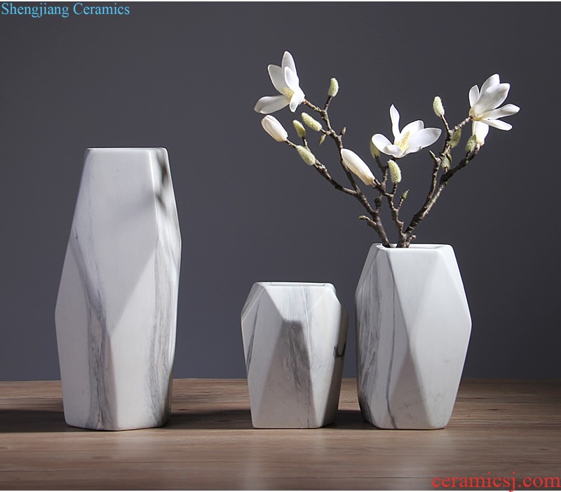 Corrugated ceramic white floret bottle Contemporary and contracted sitting room dry flower suit flower arranging, table decorations furnishing articles