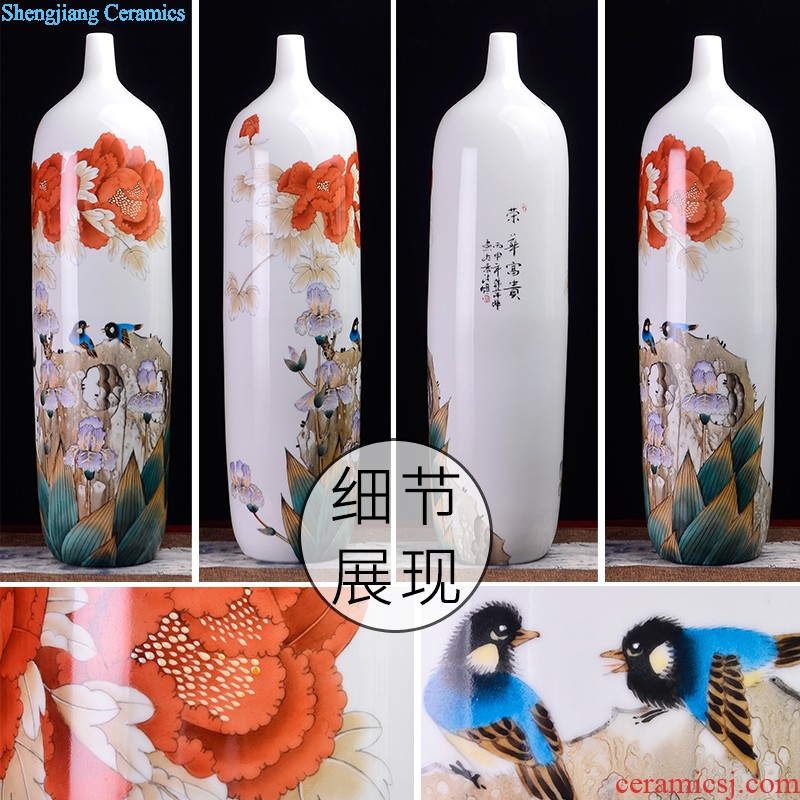 Master of jingdezhen ceramics hand-painted scenery of blue and white porcelain vase antique Chinese style classical sitting room adornment is placed