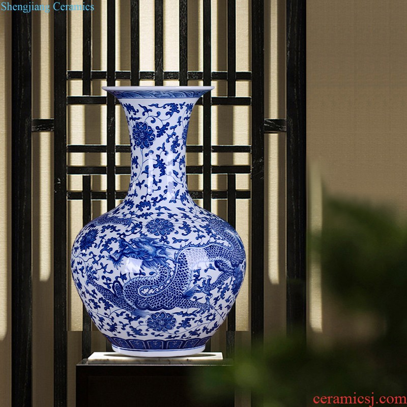 Master of jingdezhen blue and white porcelain ceramic vase hand-painted mei bottles of modern home decoration mountains scenery of jiangnan furnishing articles