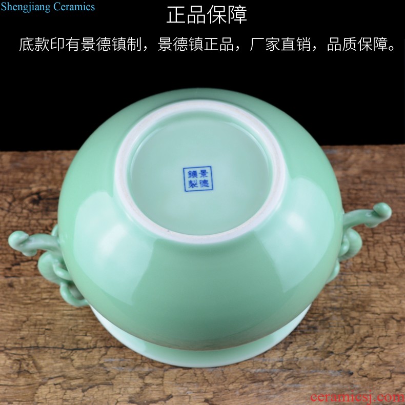 Jingdezhen ceramic incense burner furnishing articles manually large celadon archaize joss stick inserted a bedroom for the Buddha temple Buddha package mail