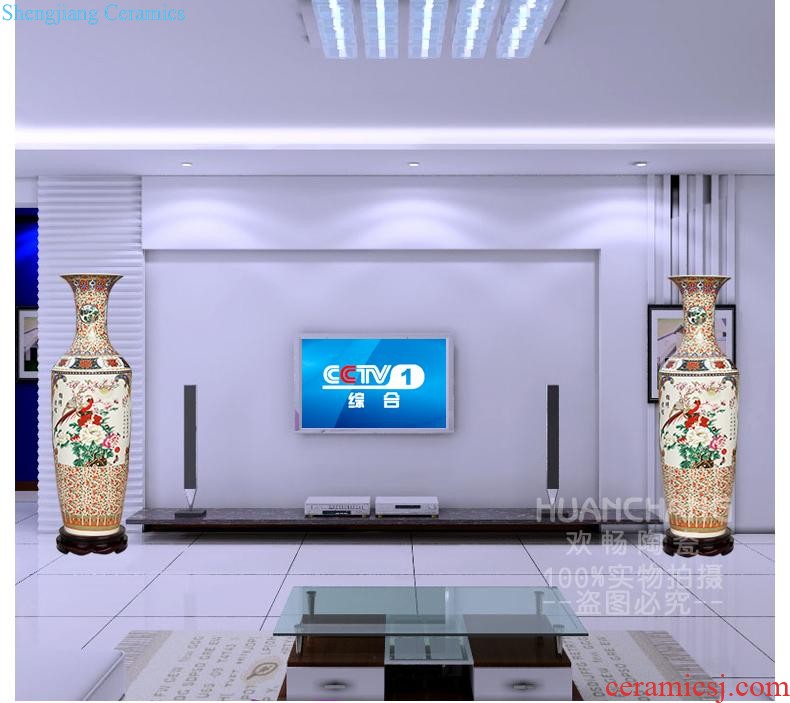 Hand-painted splendid was the French antique vase of blue and white porcelain of jingdezhen ceramics villa place large living room