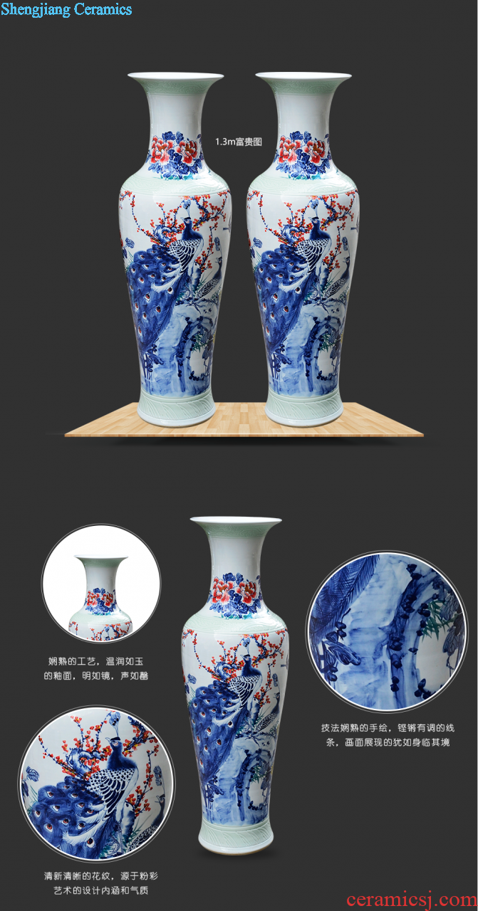 Jingdezhen ceramics vase famous master hand draw the sitting room of Chinese style household wine cabinet office furnishing articles ornament