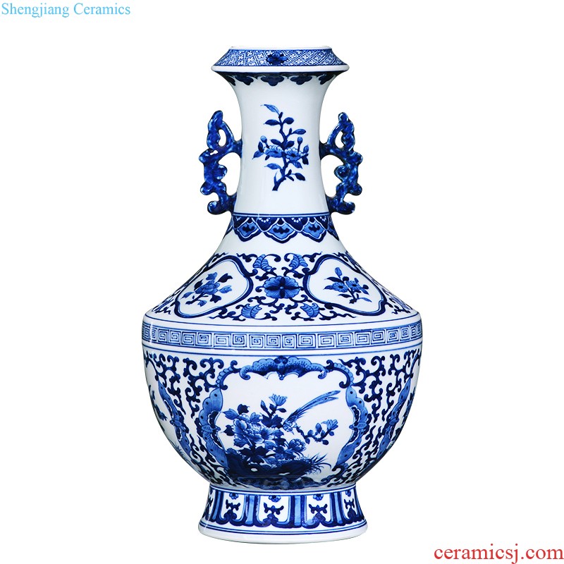 Jingdezhen ceramic flower arrangement of blue and white porcelain vase furnishing articles of Chinese style restoring ancient ways home sitting room TV ark adornment porcelain