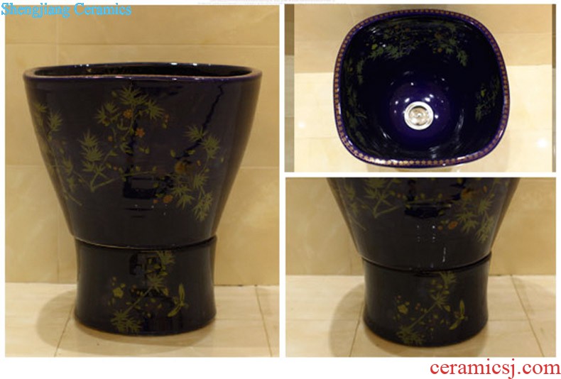 Koh larn, qi ceramic sanitary ware of toilet stage basin sink toilet lavatory basin hand-painted plum blossom