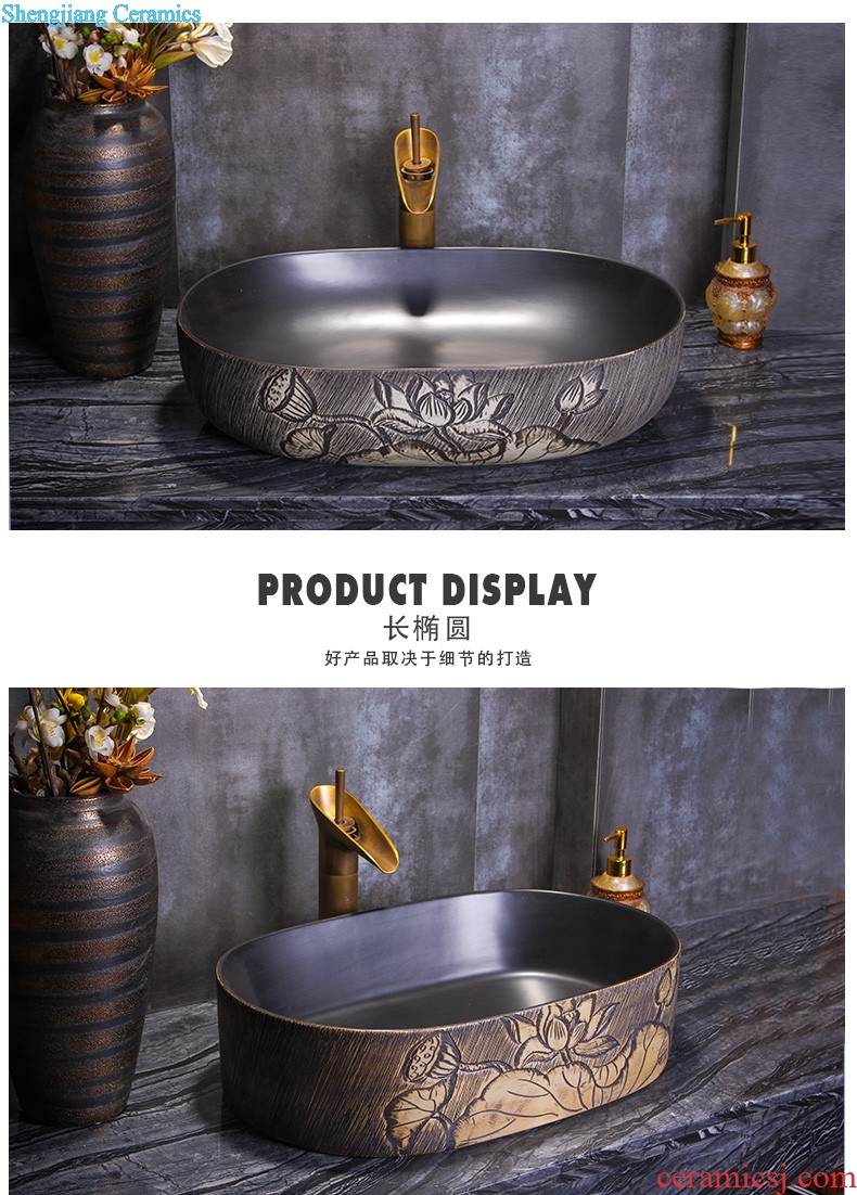 Koh larn tile neat package mail archaize of jingdezhen ceramic art basin of the basin that wash a face lavatory basin A067 on stage