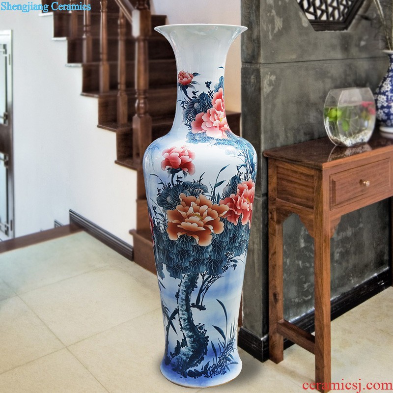 New Chinese style household 319 jingdezhen ceramic vase sitting room adornment handicraft furnishing articles porcelain crystal glaze flower arrangement