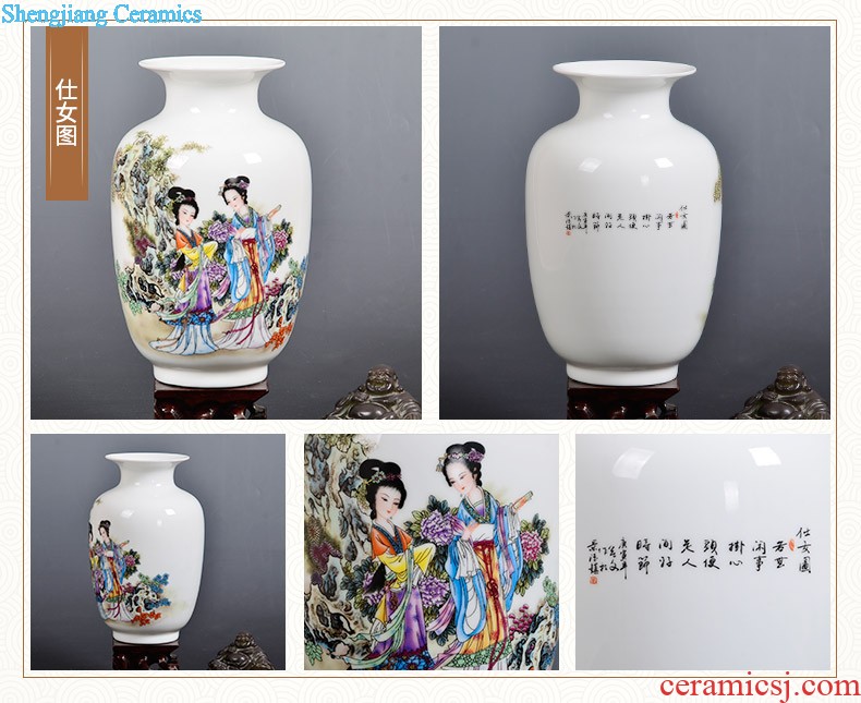 Famous jingdezhen ceramics powder enamel vase flower arranging place Chinese style household living room TV cabinet decoration process