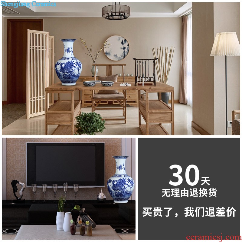 Jingdezhen ceramics Blue and white enamel bright future of large vase Hotel opening gifts landing place