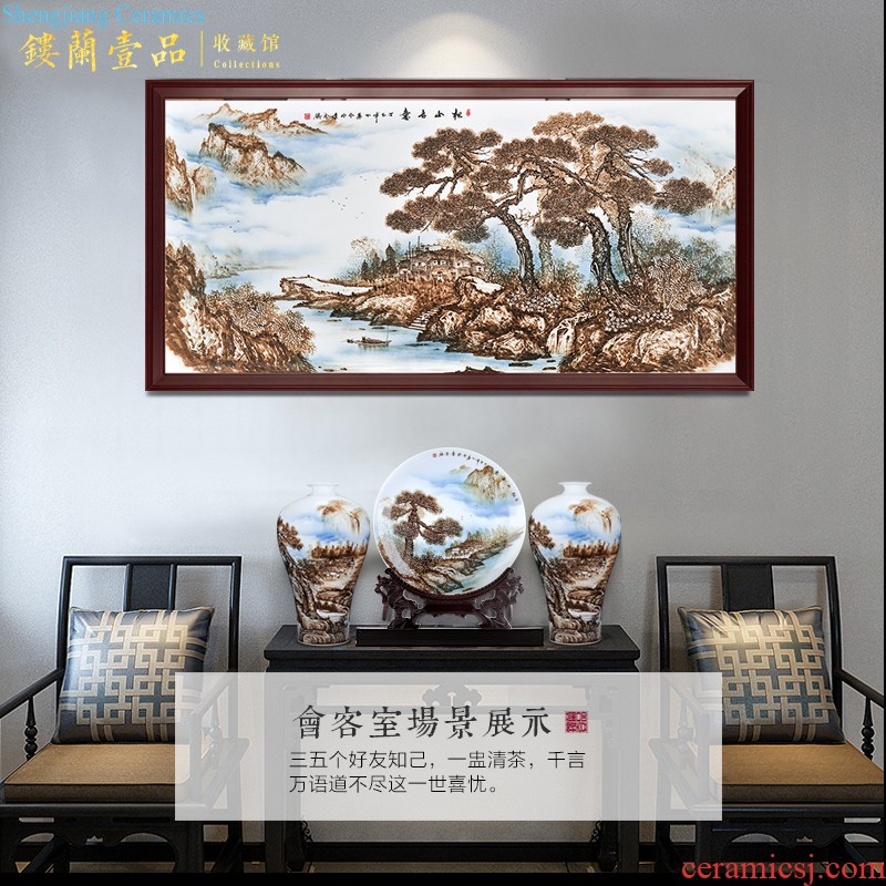 Jingdezhen ceramics imitation qing qianlong blue tie up branch lotus tea storage tank is Chinese style living room home decoration furnishing articles