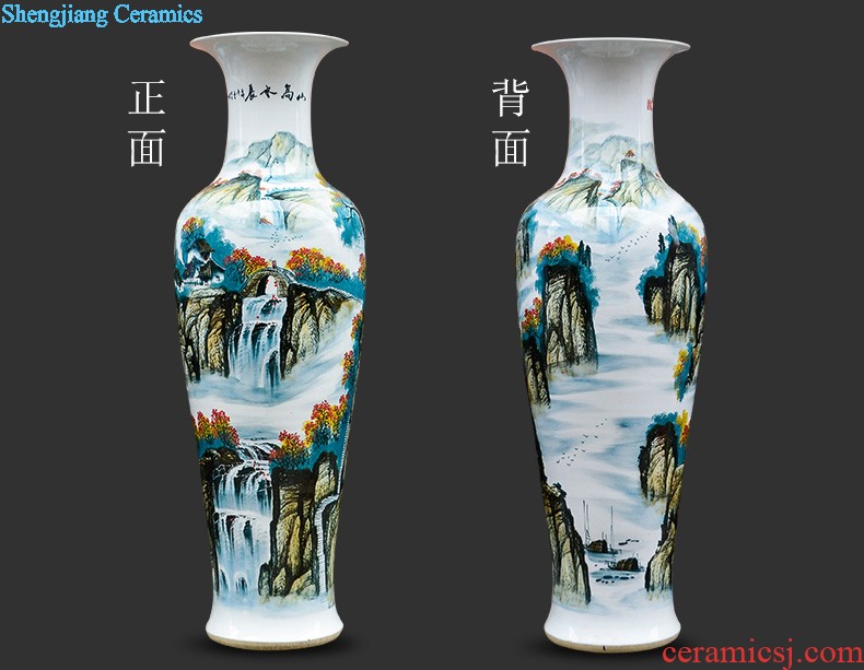 Jingdezhen ceramics hand-painted blue and white porcelain has a long history of large vases, sitting room adornment is placed for the opening gifts