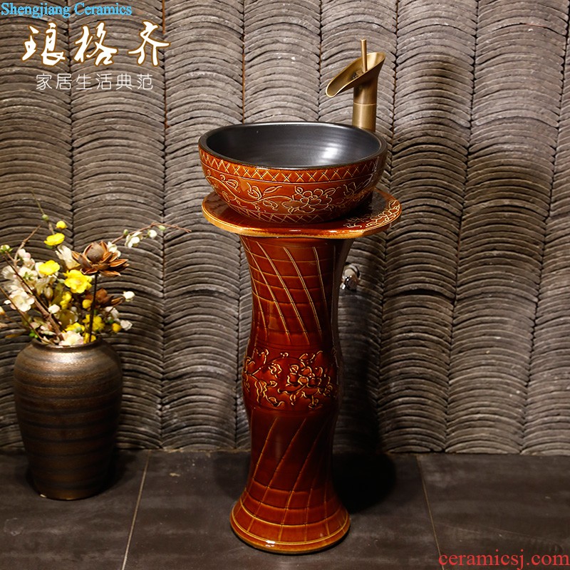 The sink basin one balcony ceramic basin vertical column column column type lavatory toilet floor type