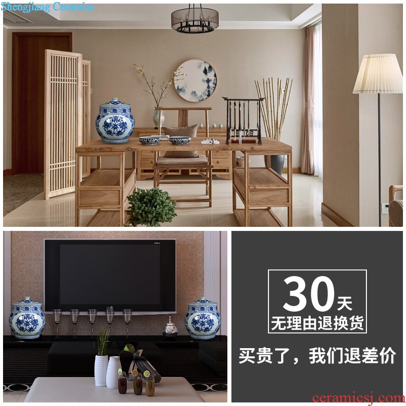 Jingdezhen ceramics powder enamel peony flowers prosperous vases, flower arrangement sitting room adornment new Chinese style household furnishing articles