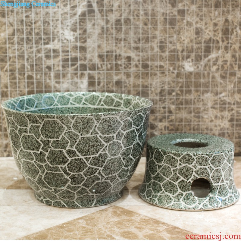 Koh larn, neat package mail Jingdezhen ceramic mop pool art basin Fangyuan paint peony T031 mop pool