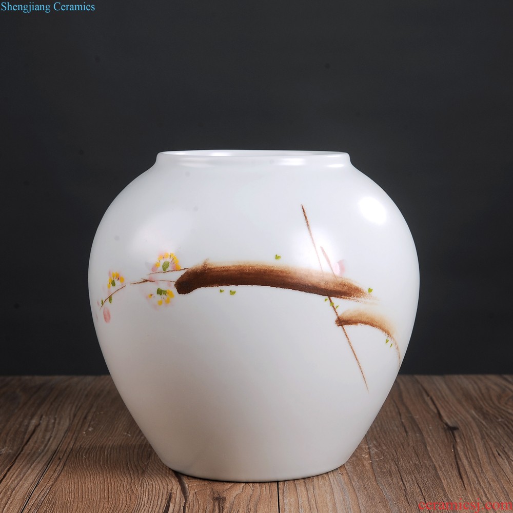 Jingdezhen ceramics vase furnishing articles hand-painted flower arranging Chinese style living room TV cabinet decoration porcelain home decoration