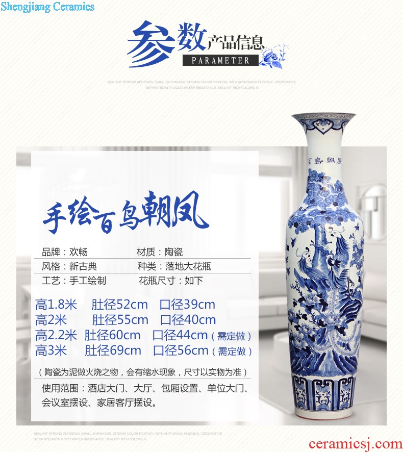 Hand draw blue and white porcelain of jingdezhen ceramics mountain dawn rhyme quiver of large vase The sitting room decorate furnishing articles e99