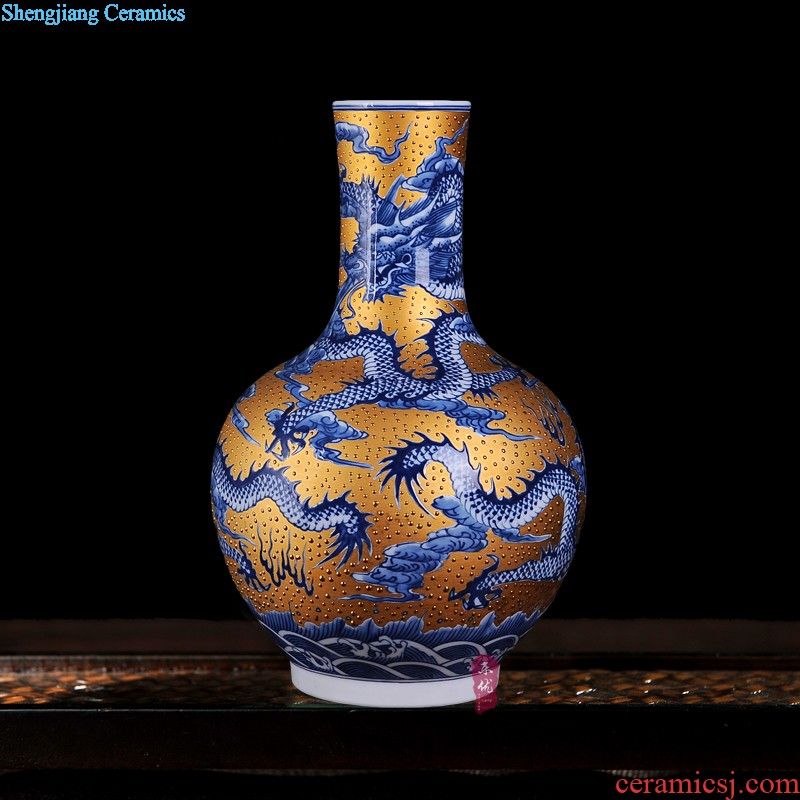 Jingdezhen ceramics vases, antique blue and white porcelain painting of flowers and general storage tank household craft ornaments furnishing articles