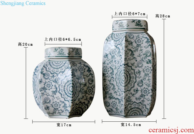 Rain tong home | jingdezhen ceramics european-style six edge ceramic pot home sitting room porch home furnishing articles