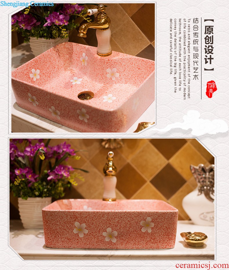 M the basin ceramic toilet lavabo that defend bath lavatory art on stage Hand-painted gold flower