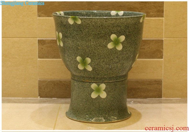 Koh larn, qi ceramic art basin mop mop pool ChiFangYuan one-piece mop pool diameter of 30 cm swirl marks