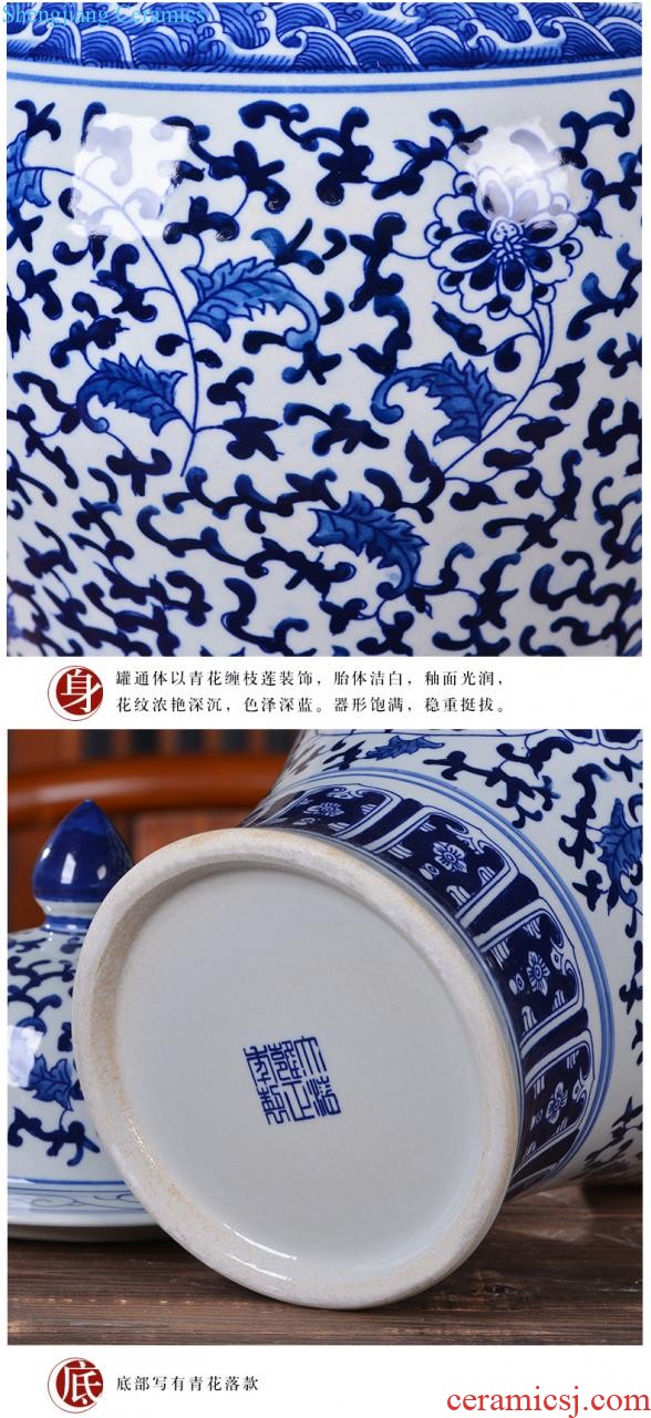 Jingdezhen ceramics hand-painted vases furnishing articles sitting room of Chinese style household wine porch TV ark adornment arranging flowers