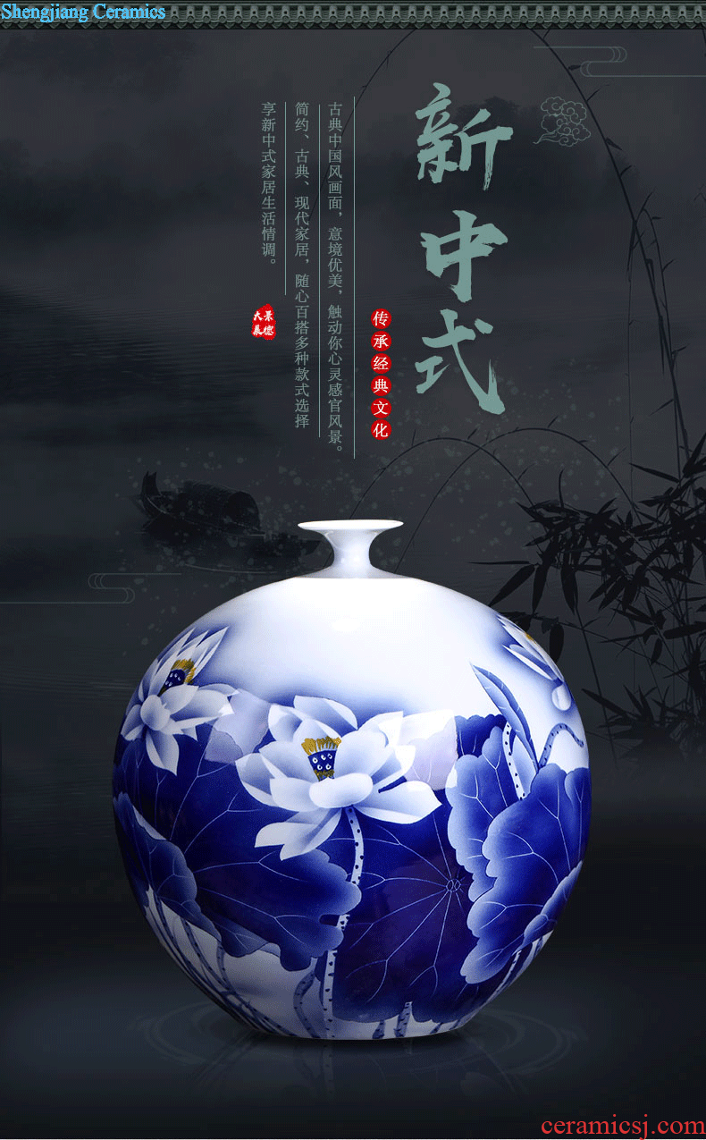 White vase jingdezhen ceramic furnishing articles flower arranging machine accessories dried flowers small sitting room dining-room decorate household decoration