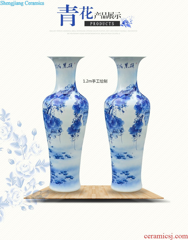 Jingdezhen ceramics China red tie up branches of large vases, modern home sitting room place hotel hc - 073