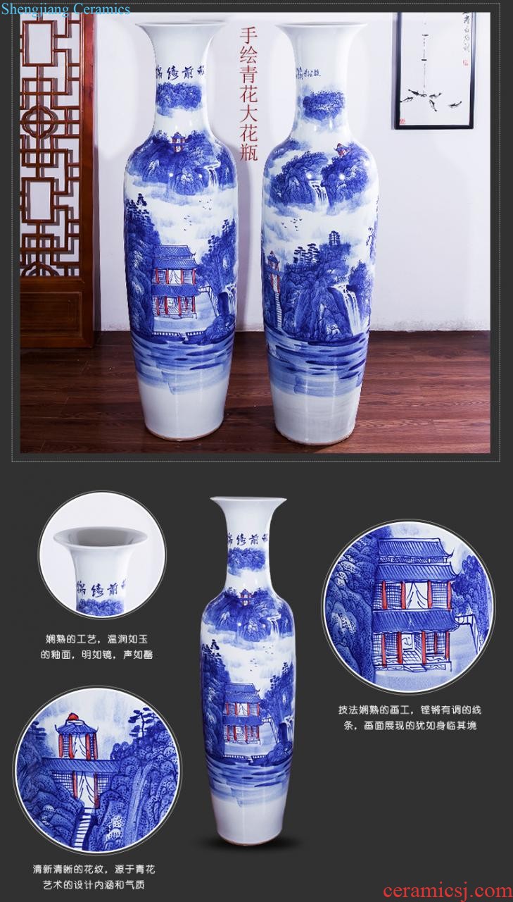 Sharply jingdezhen ceramics glaze of large vases, flower arranging furnishing articles sitting room porch decoration of Chinese style household is high