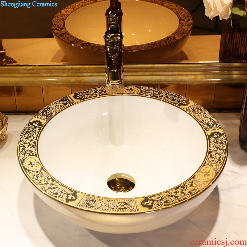 Lavabo of gold cellnique ceramics on color of modern sanitary ware art basin of the basin that wash a face Bohemian subline