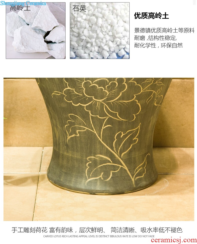 Koh larn, qi induction integrated urinal stall urinal ceramics art the urinal large-sized golden flowers and elegant