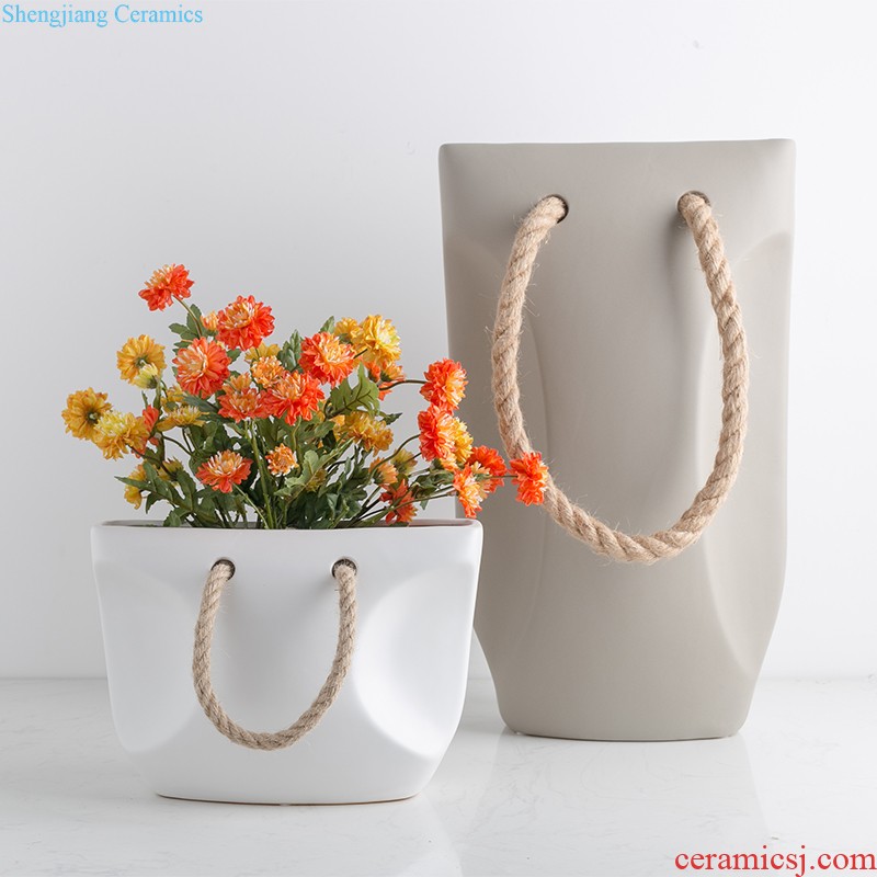 The Nordic idea vase furnishing articles contracted and contemporary sitting room ceramic vase three suits of curvature vase furnishing articles