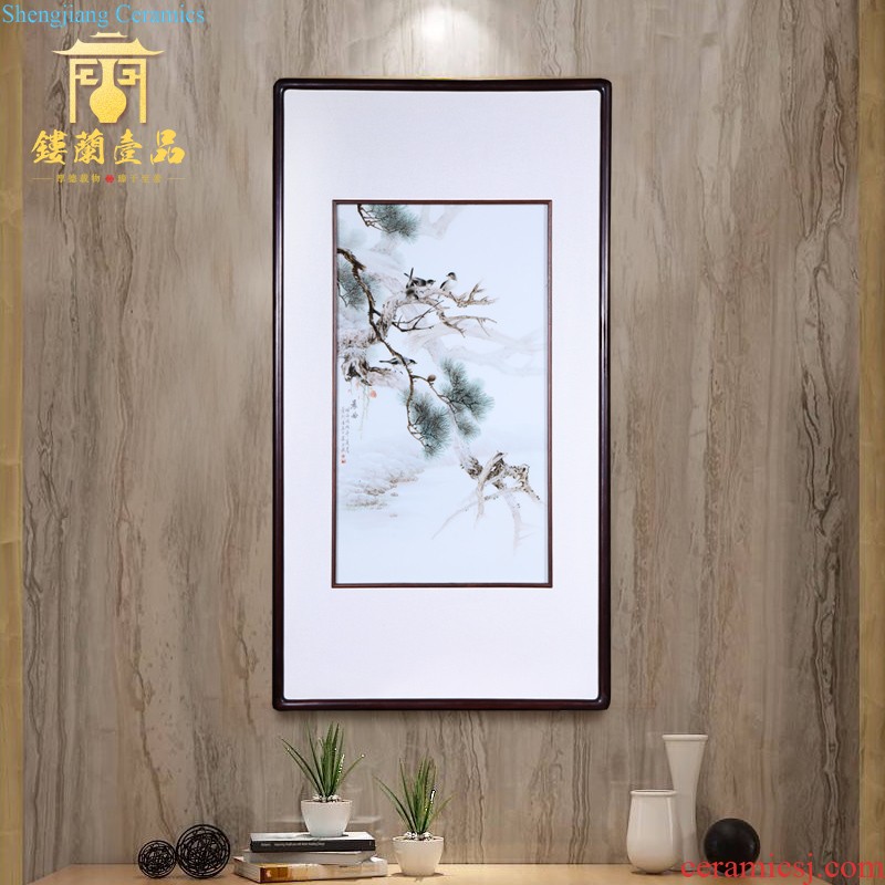 Jingdezhen ceramics painting in hand-painted powder enamel decoration cixin qiu - yun reed pond sitting room of Chinese style household furnishing articles