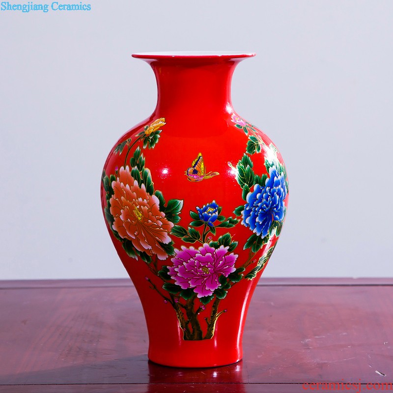 Jingdezhen ceramics vase furnishing articles hand-painted flower is blue and white porcelain bottle of flower arranging Chinese style living room decoration