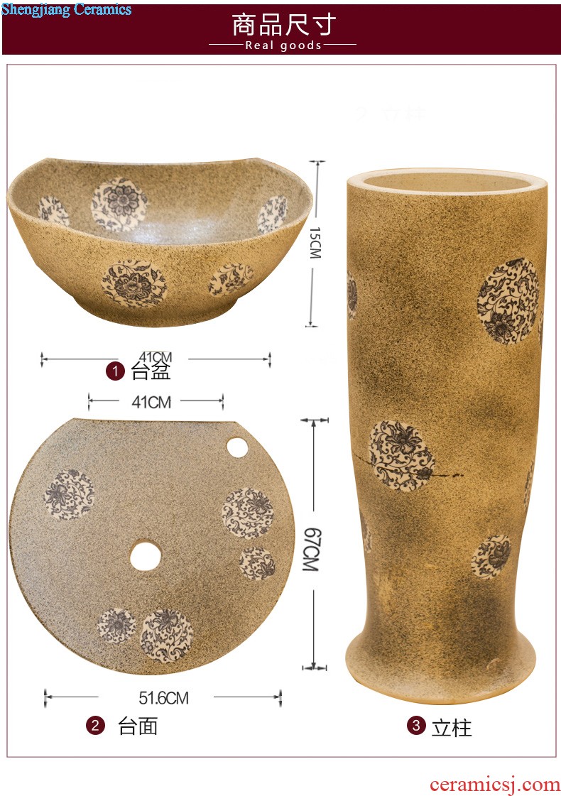 Koh larn, neat package mail jingdezhen ceramic lavabo lavatory basin of the basin that wash a face carved art A035 on stage