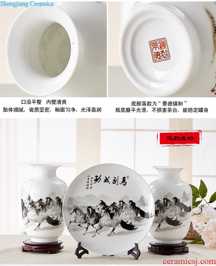 Jingdezhen ceramics famous hand-painted design hotel TV sitting room ark of large vases, furnishing articles large red