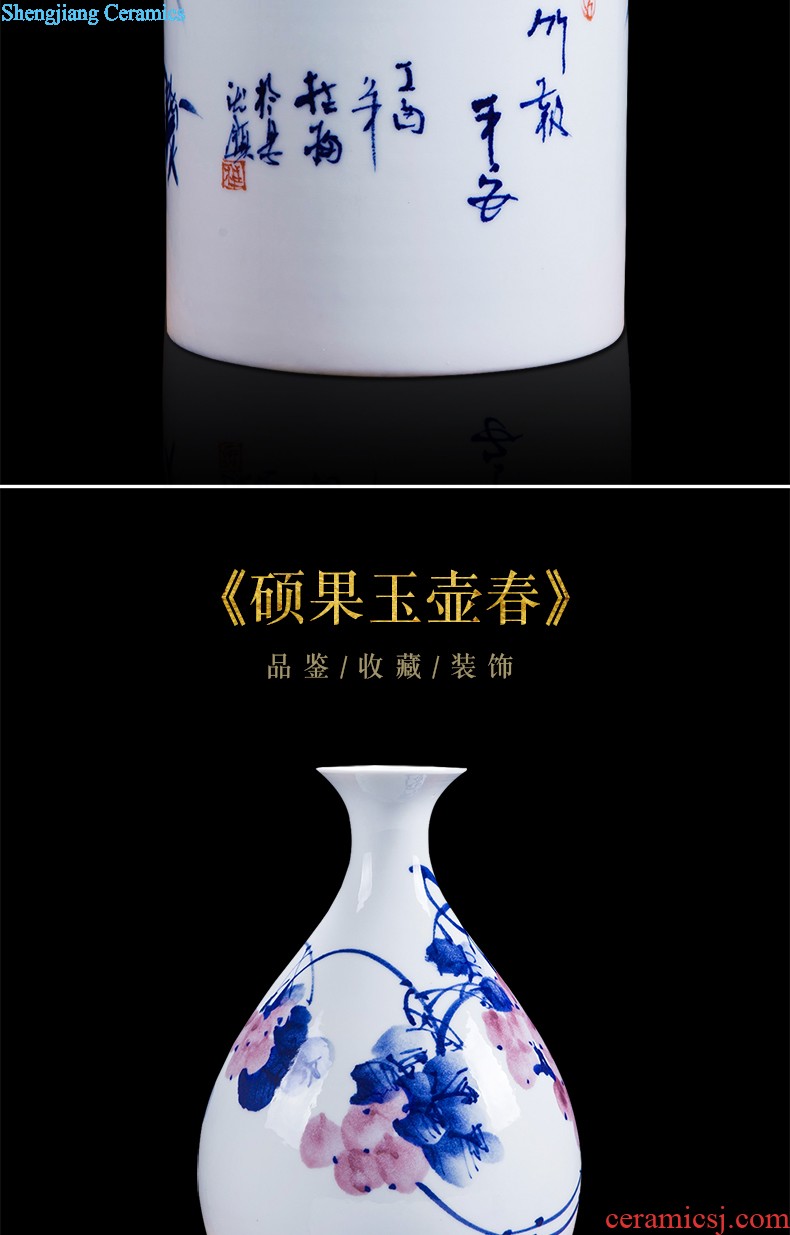 Jingdezhen ceramics hand-painted color ink every year more than the French vase hotel family sitting room adornment is placed