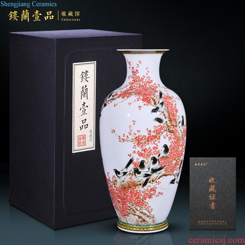 Jingdezhen ceramics Famous master of hand-painted famille rose porcelain vase dependency sitting room adornment collection furnishing articles