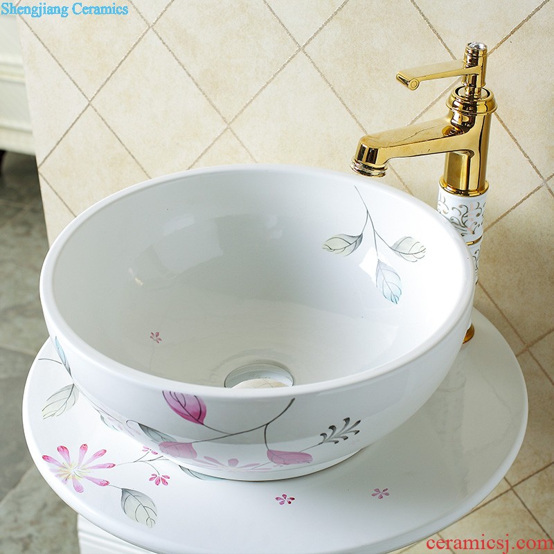 Archaize ceramic basin of pillar type lavatory sink basin integrated the balcony floor pillar toilet