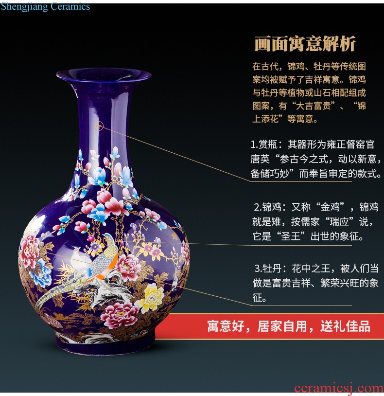 Jingdezhen ceramics hand-painted vases, flower arranging new Chinese style household sitting room porch decoration crafts are the plum blossom