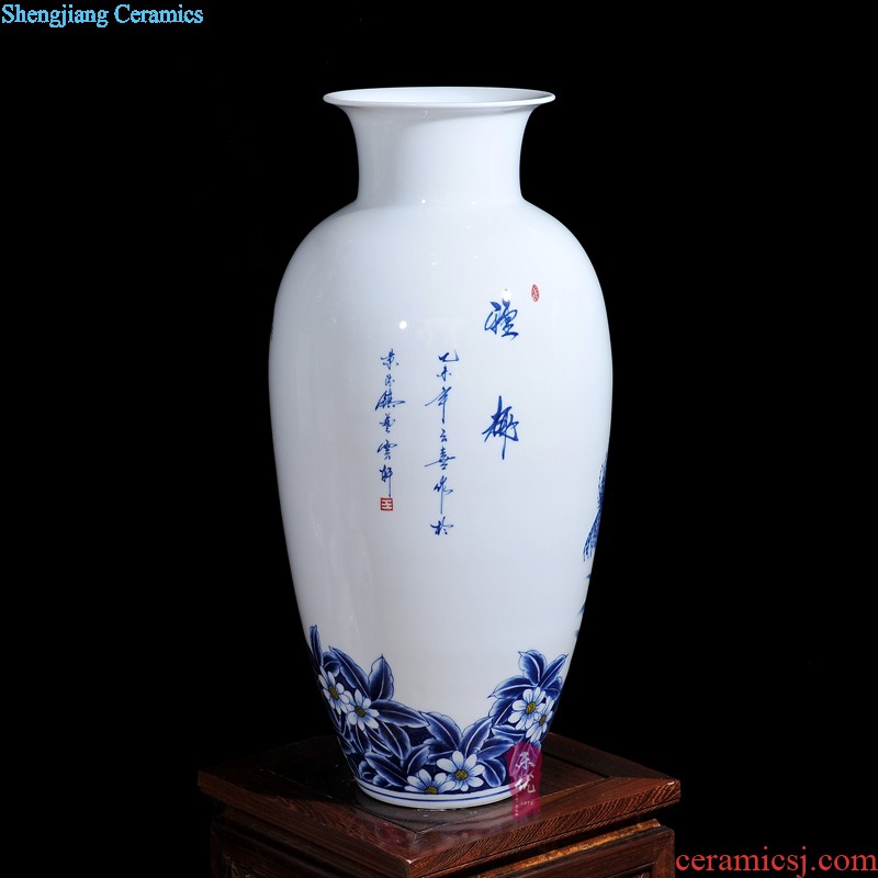 Jingdezhen ceramics Dong-ming li hand-painted enamel vase The peaceful village household act the role ofing is tasted handicraft furnishing articles