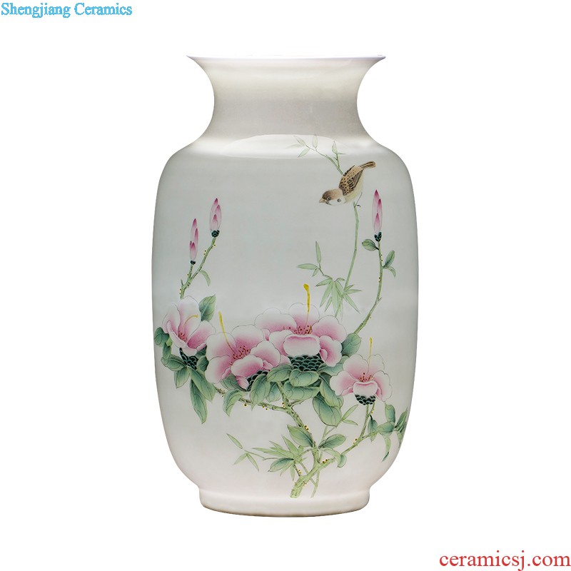 Hand draw archaize yuan blue and white porcelain of jingdezhen ceramics under the big vase plum bottle Xiao Heyue after han xin furnishing articles in the living room